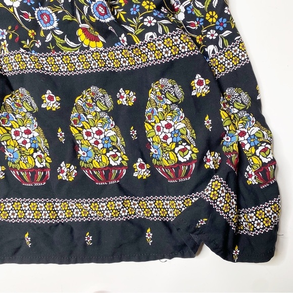 Zara Smocked Long Sleeve Floral Print Dress Large - Picture 4 of 10